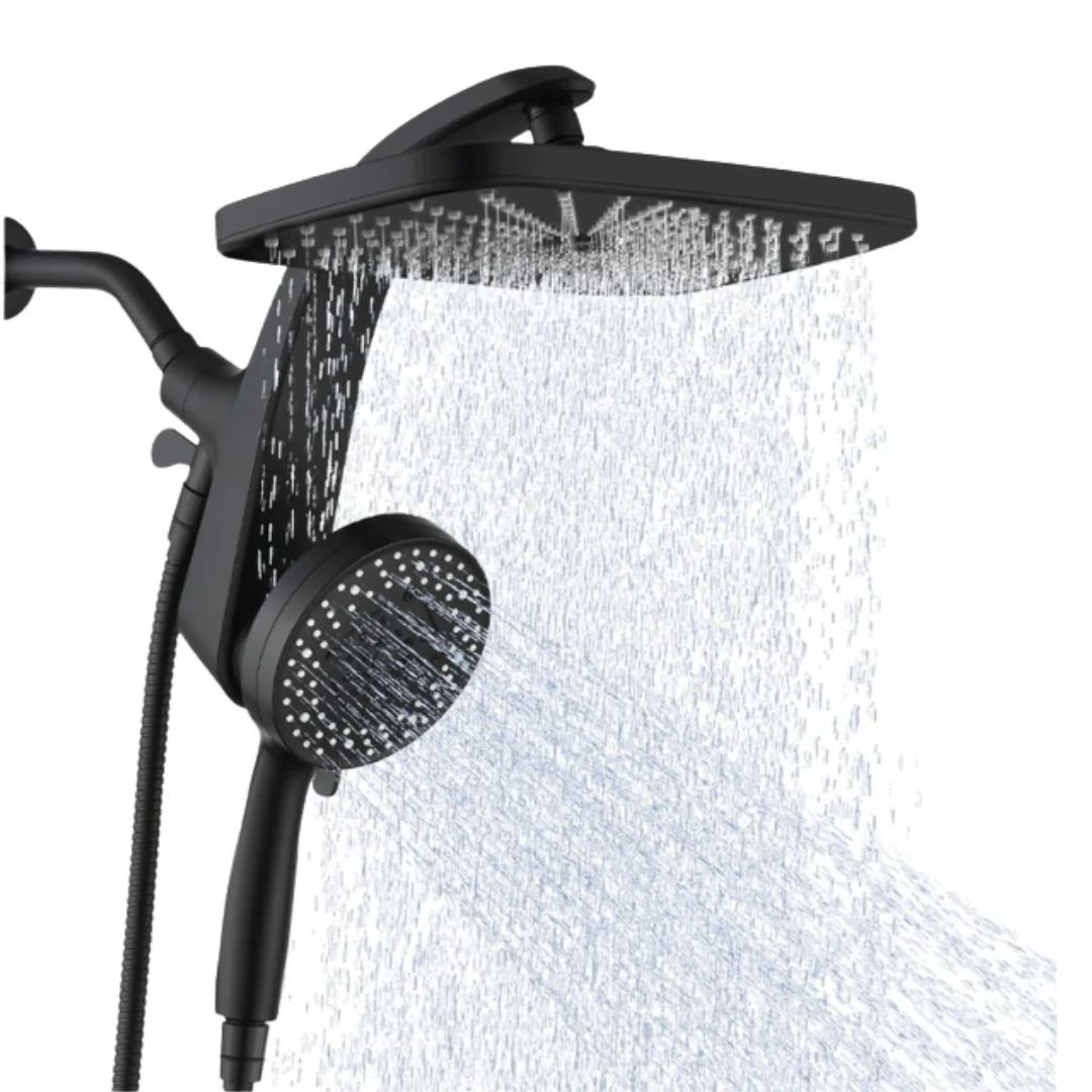10-Function Handheld Shower with Square Rainfall System, 2.5 GPM - Image 4