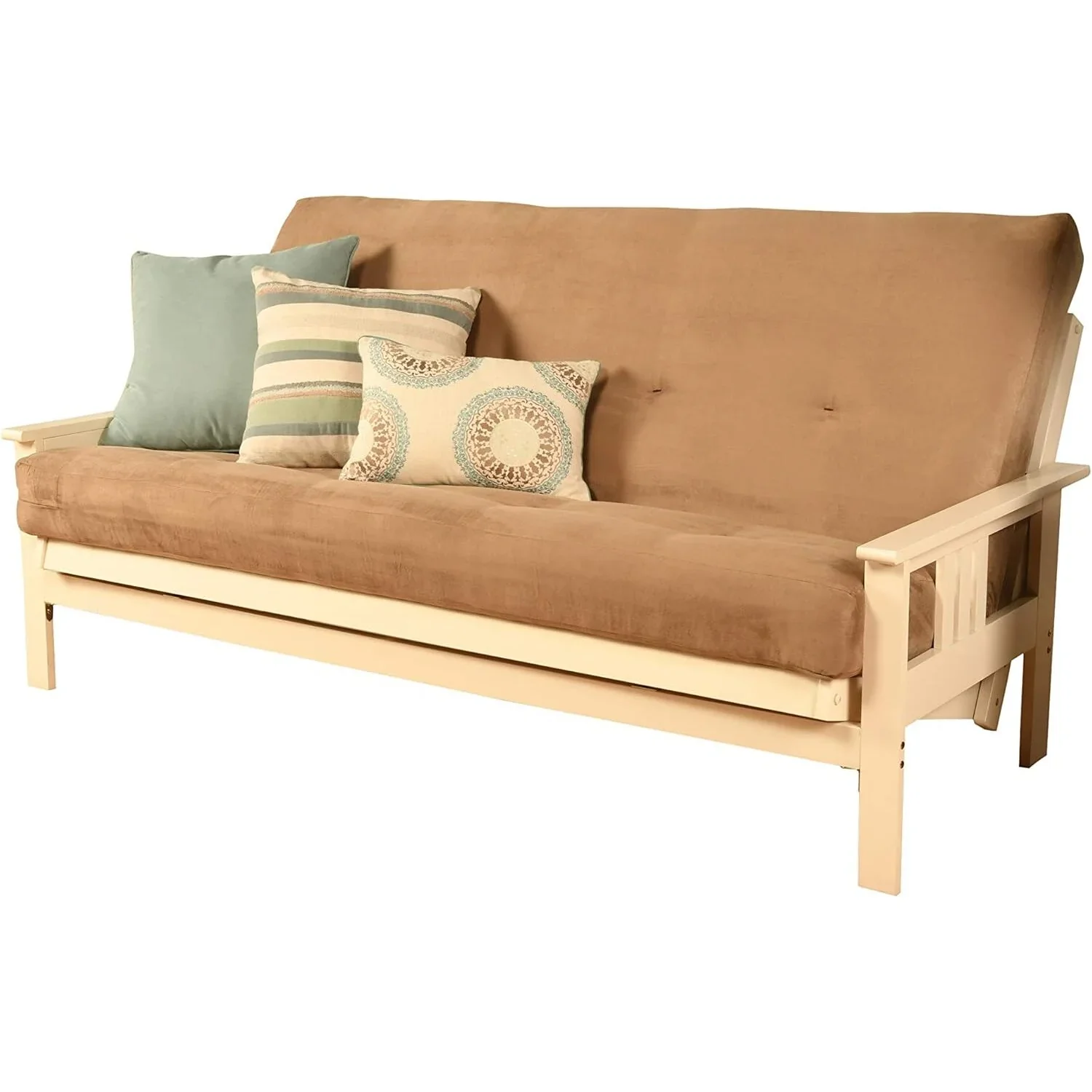 Homestock African Artifacts Full Size Futon Frame Set with Mattress, Easily Converts to Bed, Versatile Design Futon Frame for All Spaces, 33"H x 79"L x 37"D-Color:Linen Charcoal,Size:Barbados - Image 73