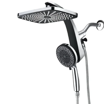10-Function Handheld Shower with Square Rainfall System, 2.5 GPM