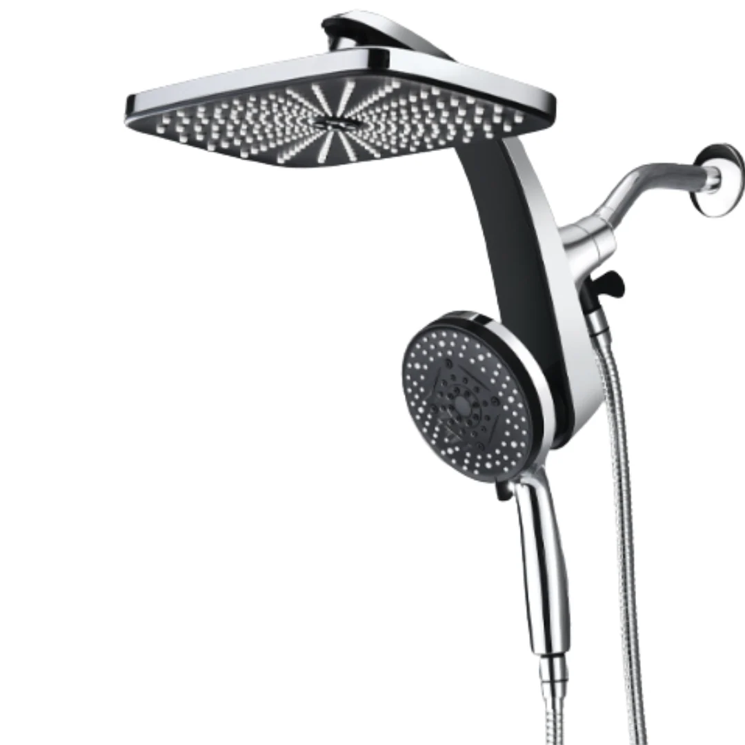 10-Function Handheld Shower with Square Rainfall System, 2.5 GPM