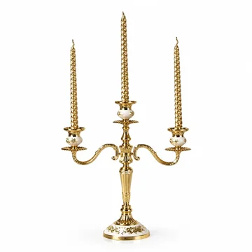 European-Style Candelabra With Curved Arms Taper Candle Holder