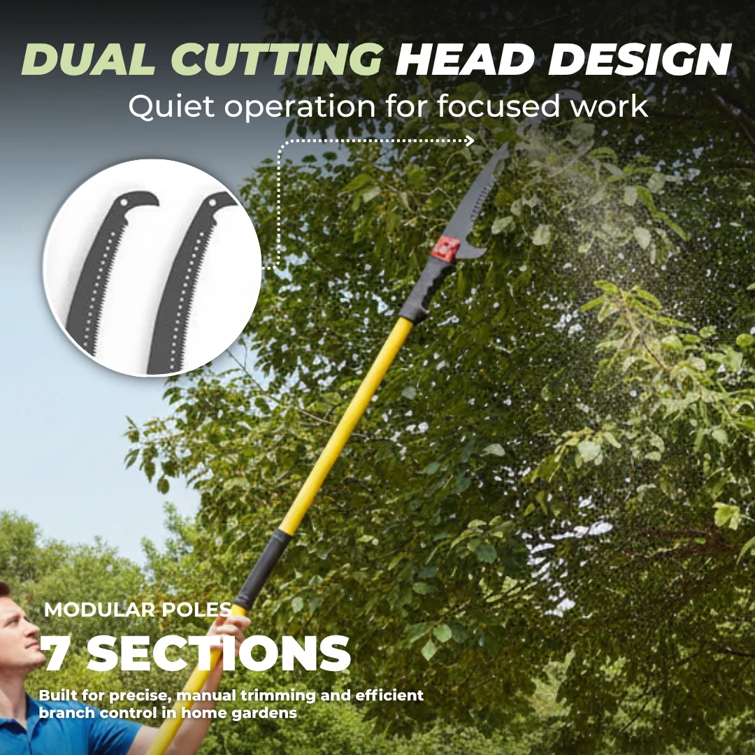 Extendable Tree Pole Saw and Pruner for High Branch Trimming