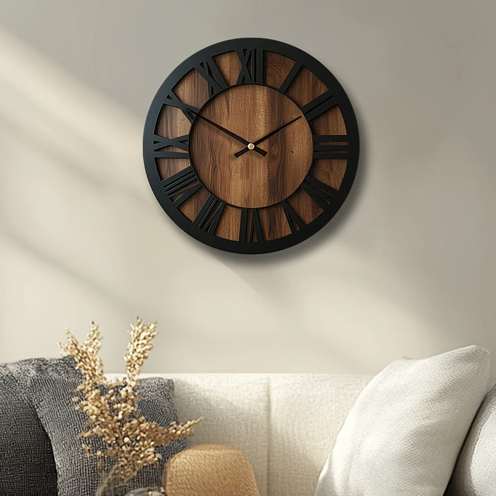 Rustic Elegance Wall Clock with Roman Numerals - Image 8