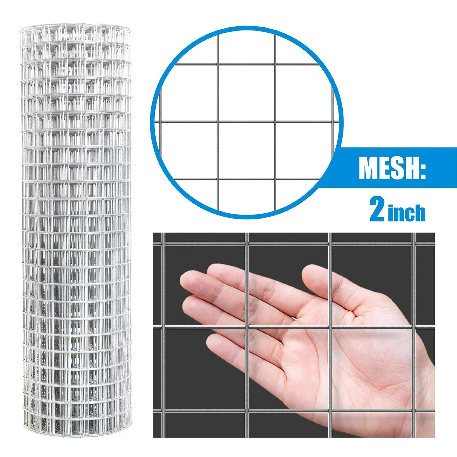Fencer Wire Heavy Duty 10 Gauge Galvanized Welded Wire Fence, 2" x 2" Opening Mesh for Vegetables, Garden Fruits & Animals Enclosure (4 ft. x 50 ft.) - Image 12