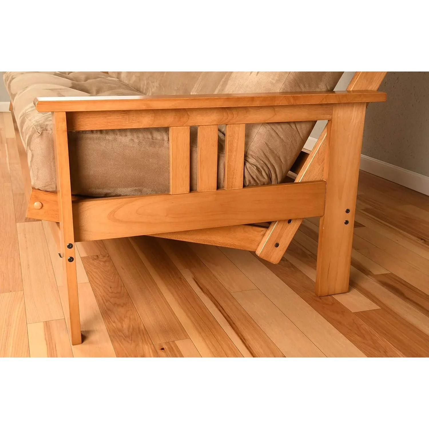 Homestock African Artifacts Full Size Futon Frame Set with Mattress, Easily Converts to Bed, Versatile Design Futon Frame for All Spaces, 33"H x 79"L x 37"D-Color:Linen Charcoal,Size:Barbados - Image 66