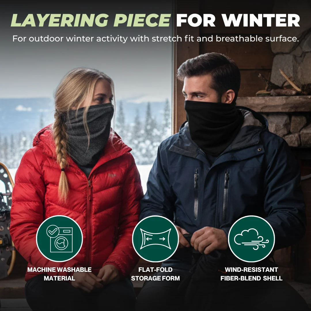 2-Pack Fleece Neck Gaiter for Skiing, Hiking, and Winter Activities