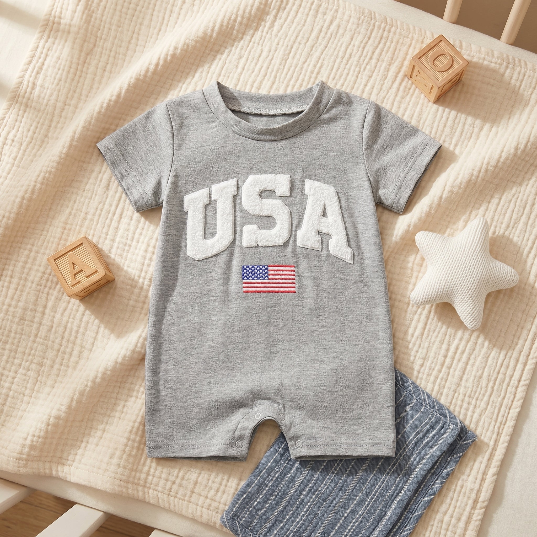 Infant Romper with Patriotic Design - Image 5
