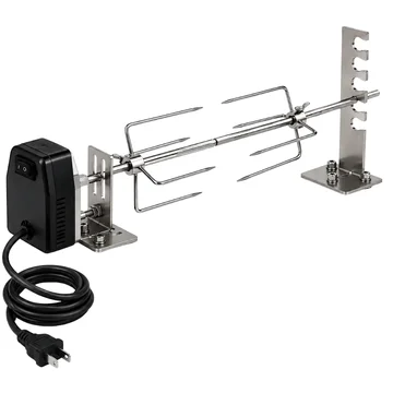 Outdoor Grill Rotisserie Kit with 120V Motor – Universal Fit