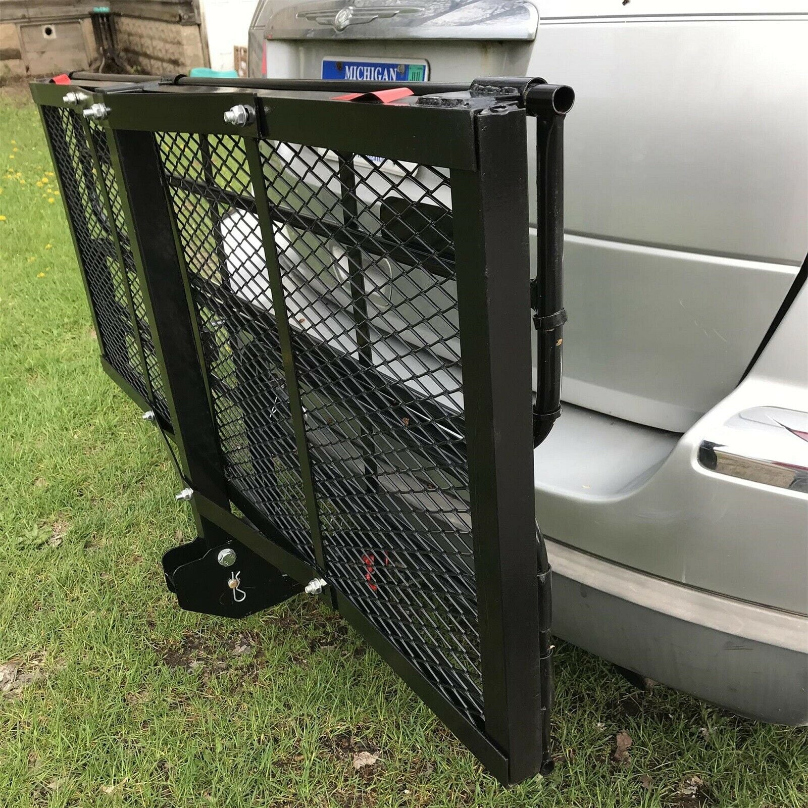 Kojem 500 Lbs Hitch Mount Cargo Carrier 60" x 24" x 14" Folding Cargo Rack Rear Luggage Basket Fits 2" Receiver for Car SUV Camping Traveling - Image 6