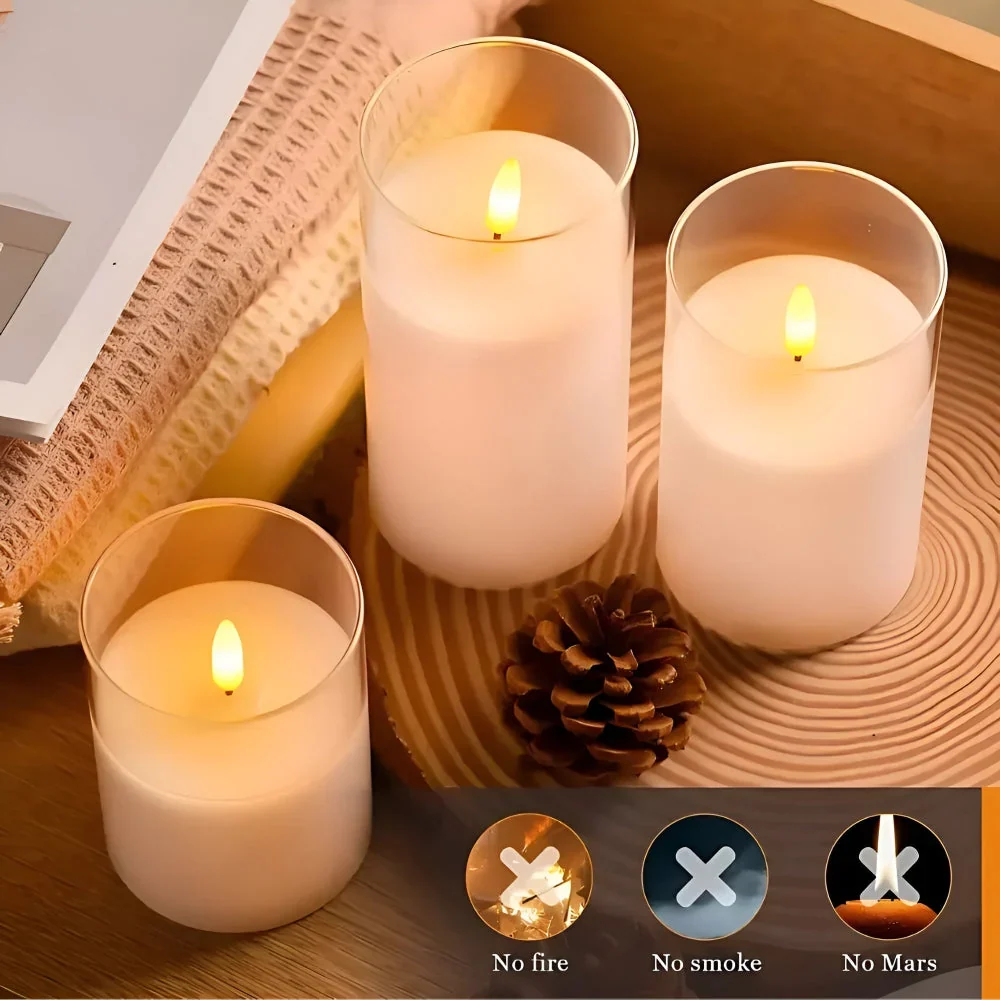Flameless Candle 3D LED Flame Remote & Timer - Image 9