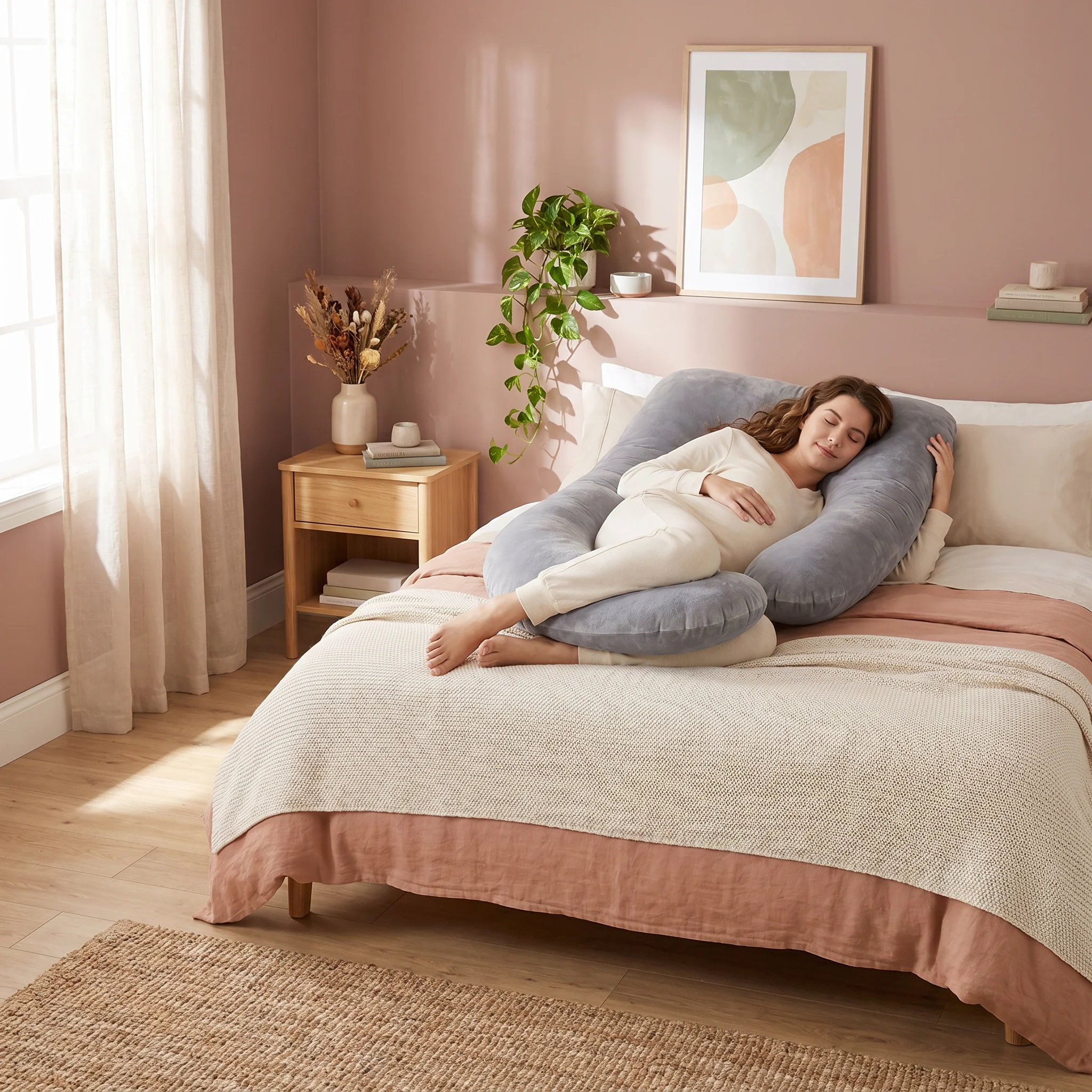 Pregnancy Support Pillow – Cloud Shaped Design - Image 2