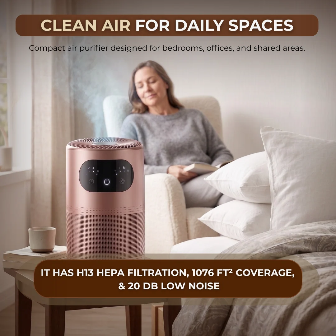 Air Purifier 1076 ft² Room Coverage with Timer and Speed Control