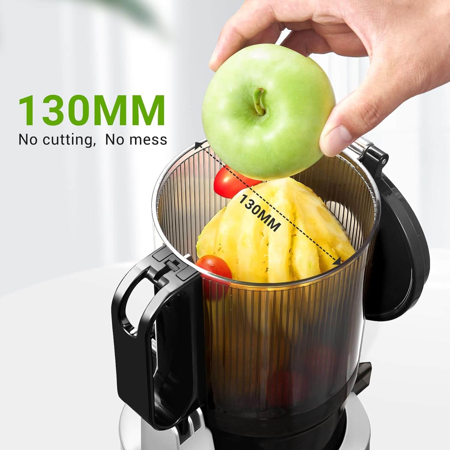 AMZCHEF Masticating Juicer 5.8-Inch Self-Feeding Silver 2