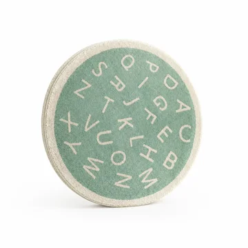 Kids Round Play Rug Plush Alphabet Design Machine Washable