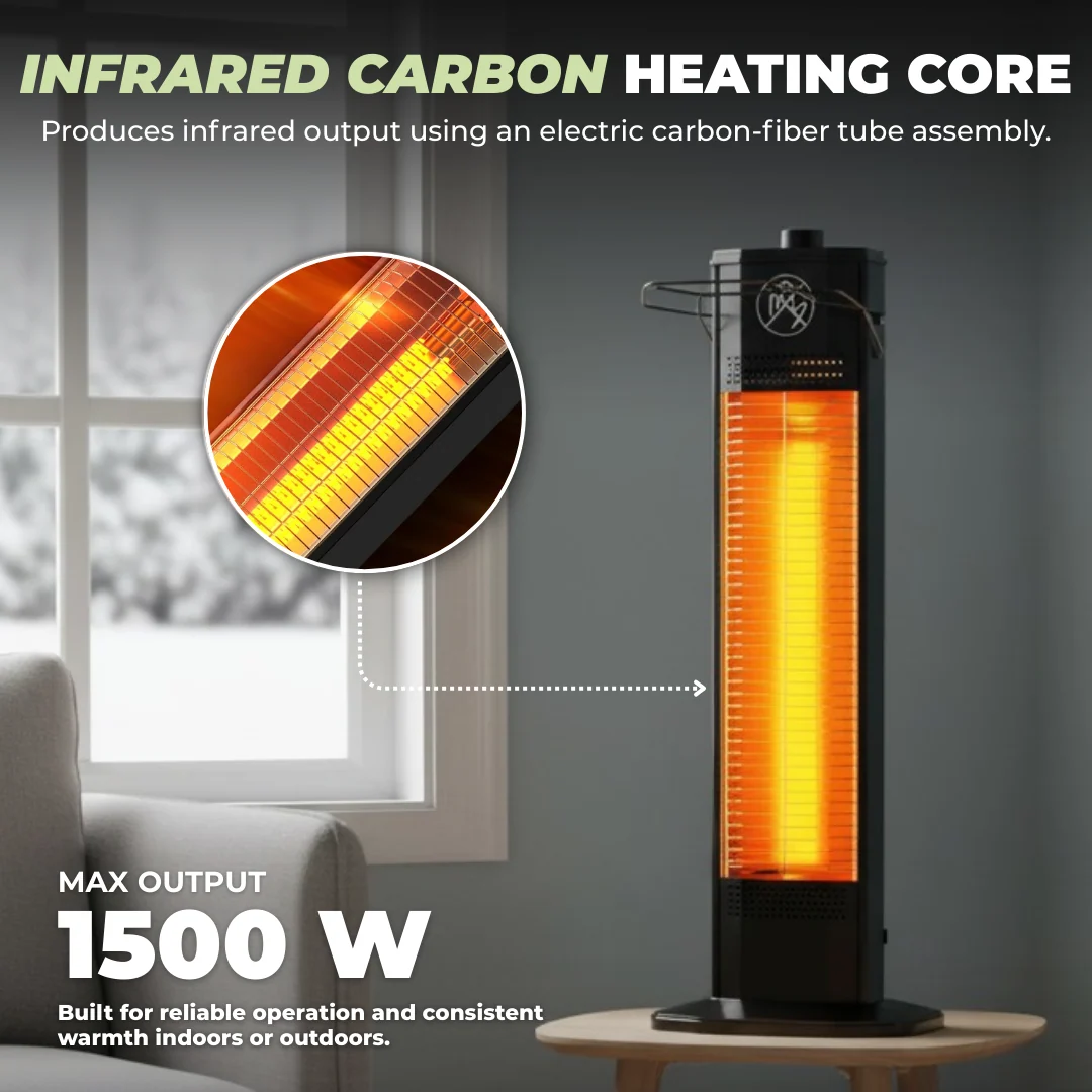 Tower Electric Patio Heater with Heat Levels and Timer Control Remote