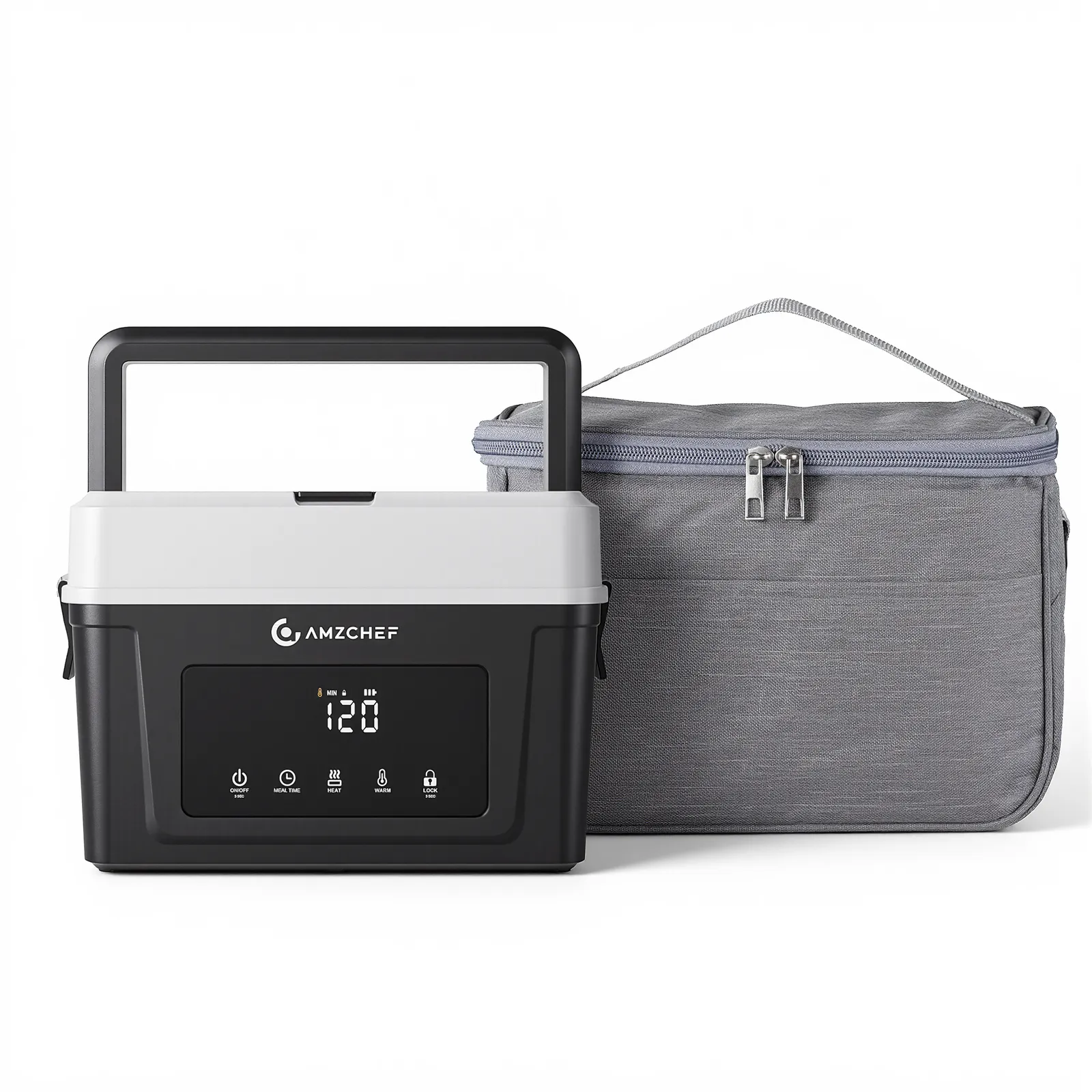 AMZCHEF Cordless Electric Lunch Box - Battery Powered Portable Food Warmer 3