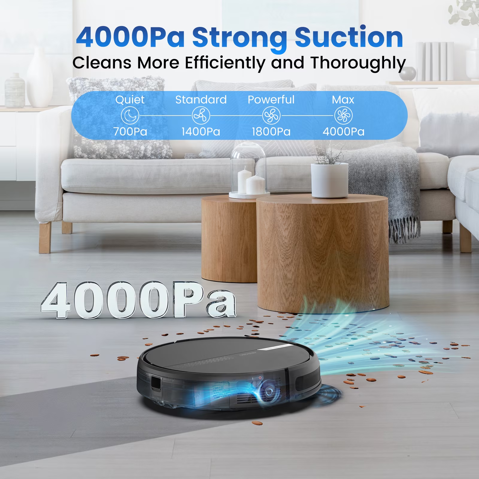 AIRROBO G60 3 in 1 Robot Vacuum and Mop Combo with Smart App&Voice Control,2 in 1 Tank for pet hair - Image 2