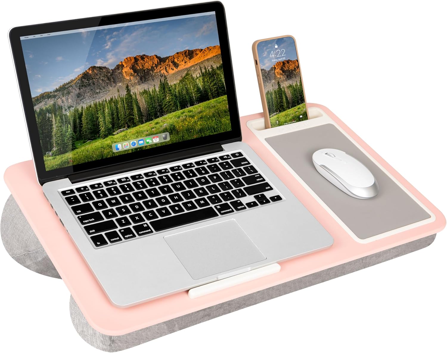 Lap Desk for Home Office, Includes Mouse Pad, Cushion, and Phone Holder