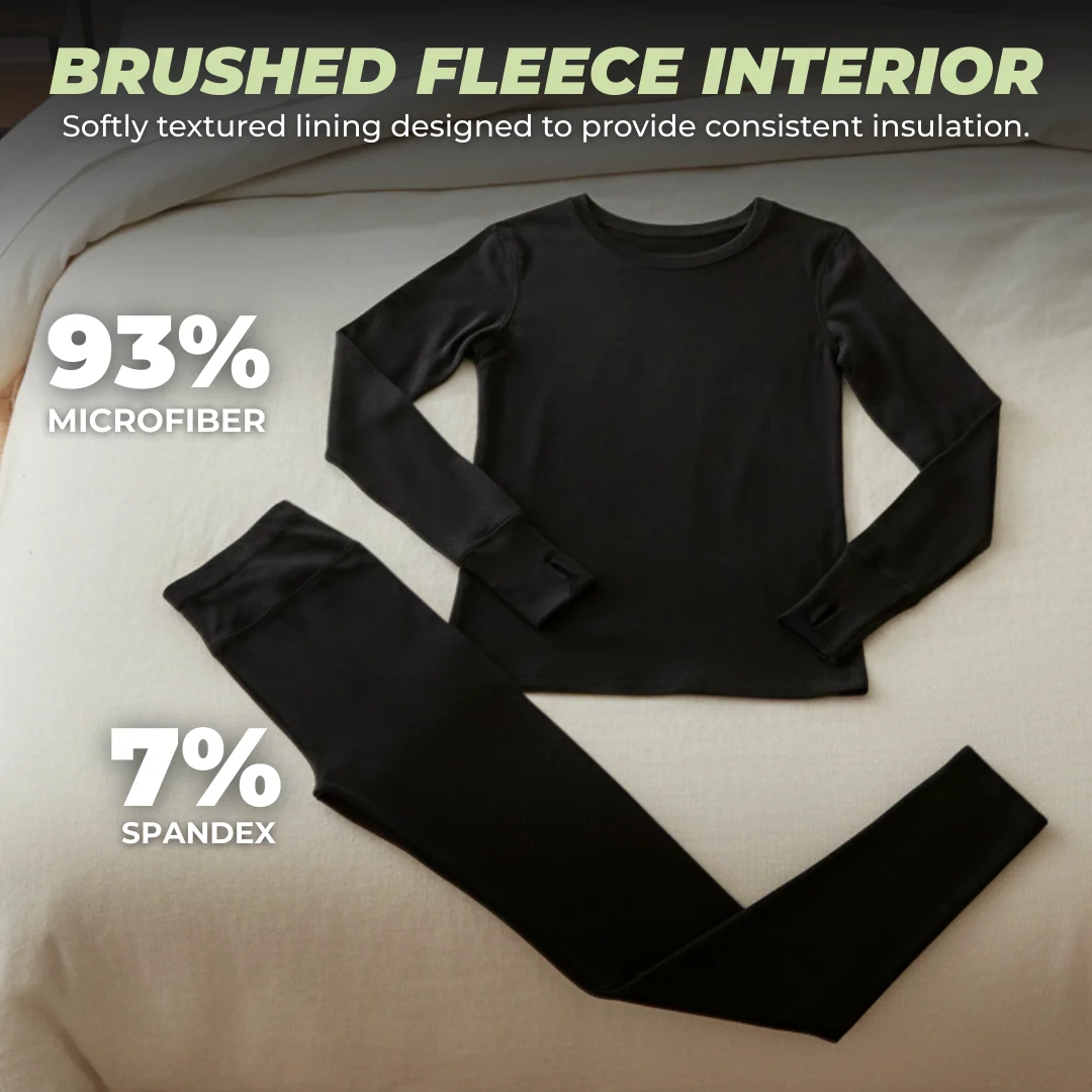 Women’s Fleece Lined Thermal Base Layer Shirt and Leggings Set