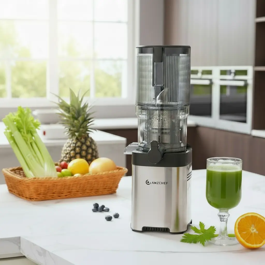 AMZCHEF Cold Press Juicer Machine with Large Feed Chute 2