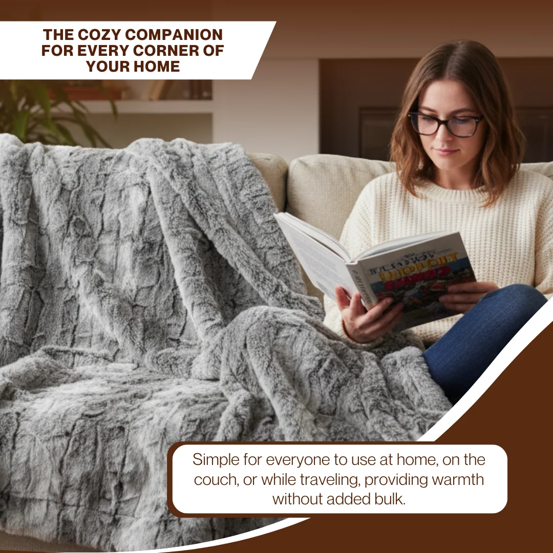 Faux Fur Throw Blanket for Couch and Bed Minky Plush Cozy Throw