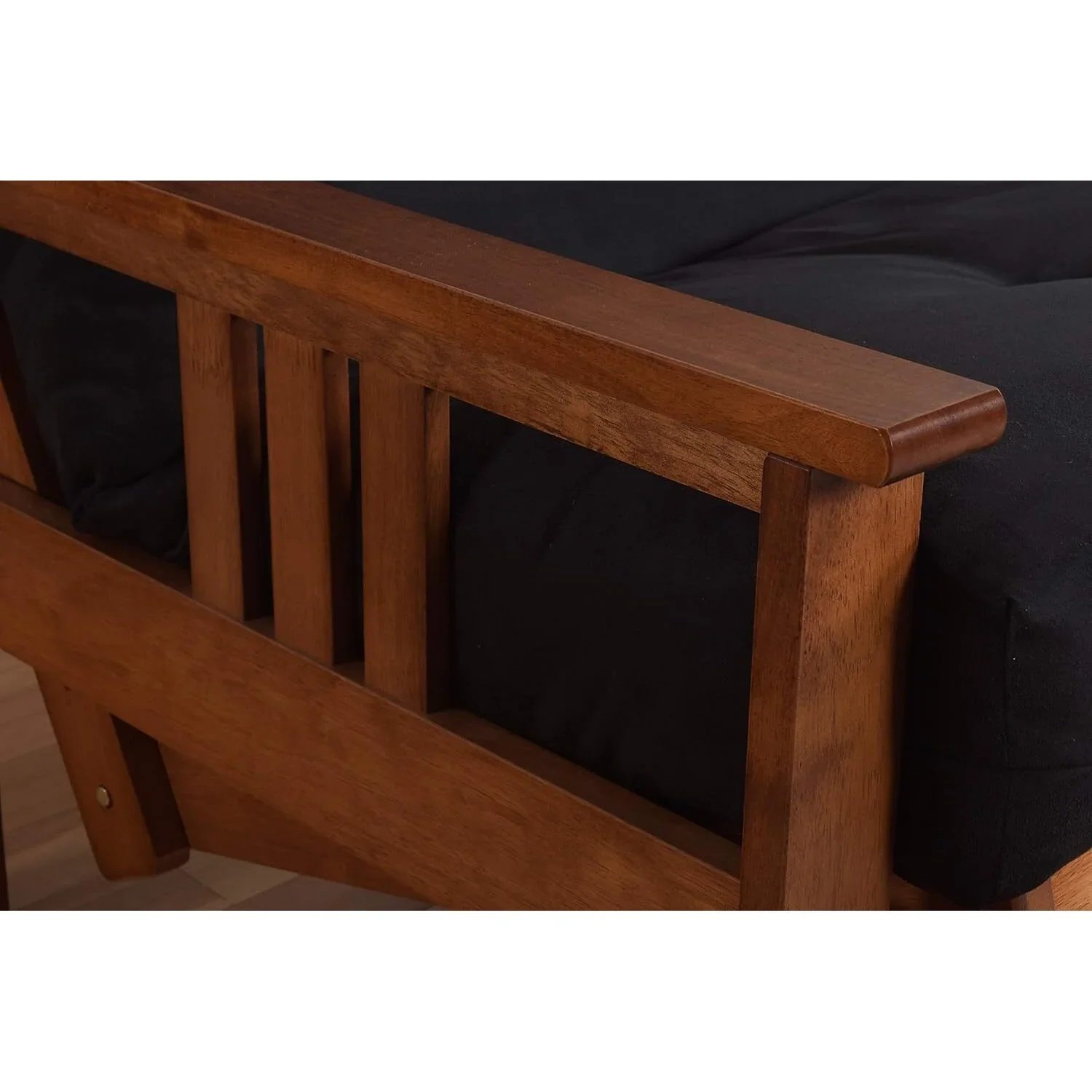 Homestock African Artifacts Full Size Futon Frame Set with Mattress, Easily Converts to Bed, Versatile Design Futon Frame for All Spaces, 33"H x 79"L x 37"D-Color:Linen Charcoal,Size:Barbados - Image 26