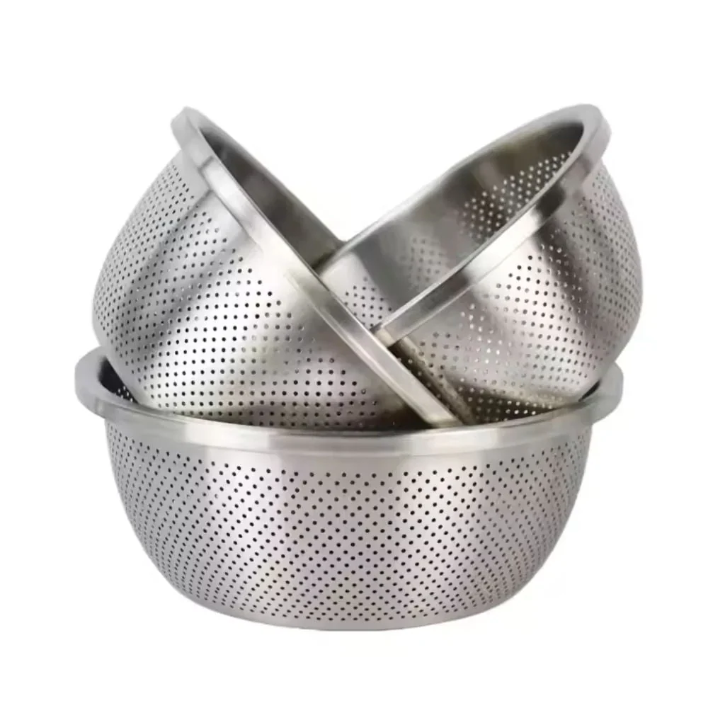 Colander & Mixing Bowl Set Fine Mesh Stainless Steel - Image 8