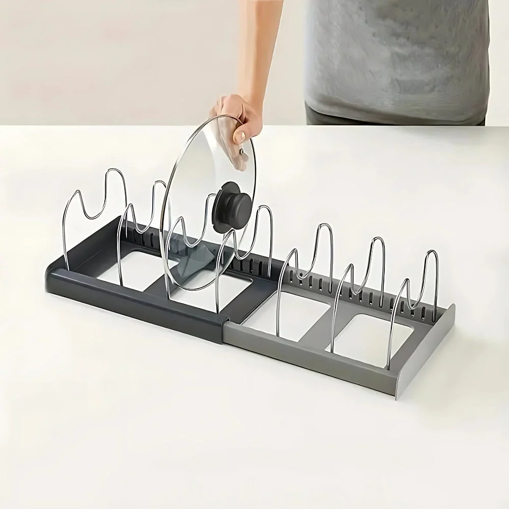 Cookware Rack Expandable Metal Non-Slip Base
