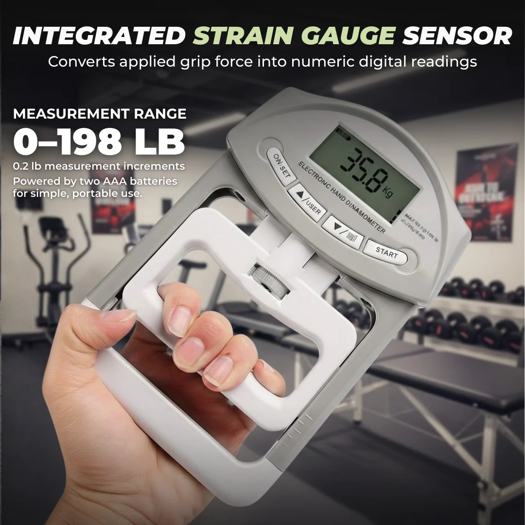 Grip Strength Dynamometer with Digital LCD Measurement Display