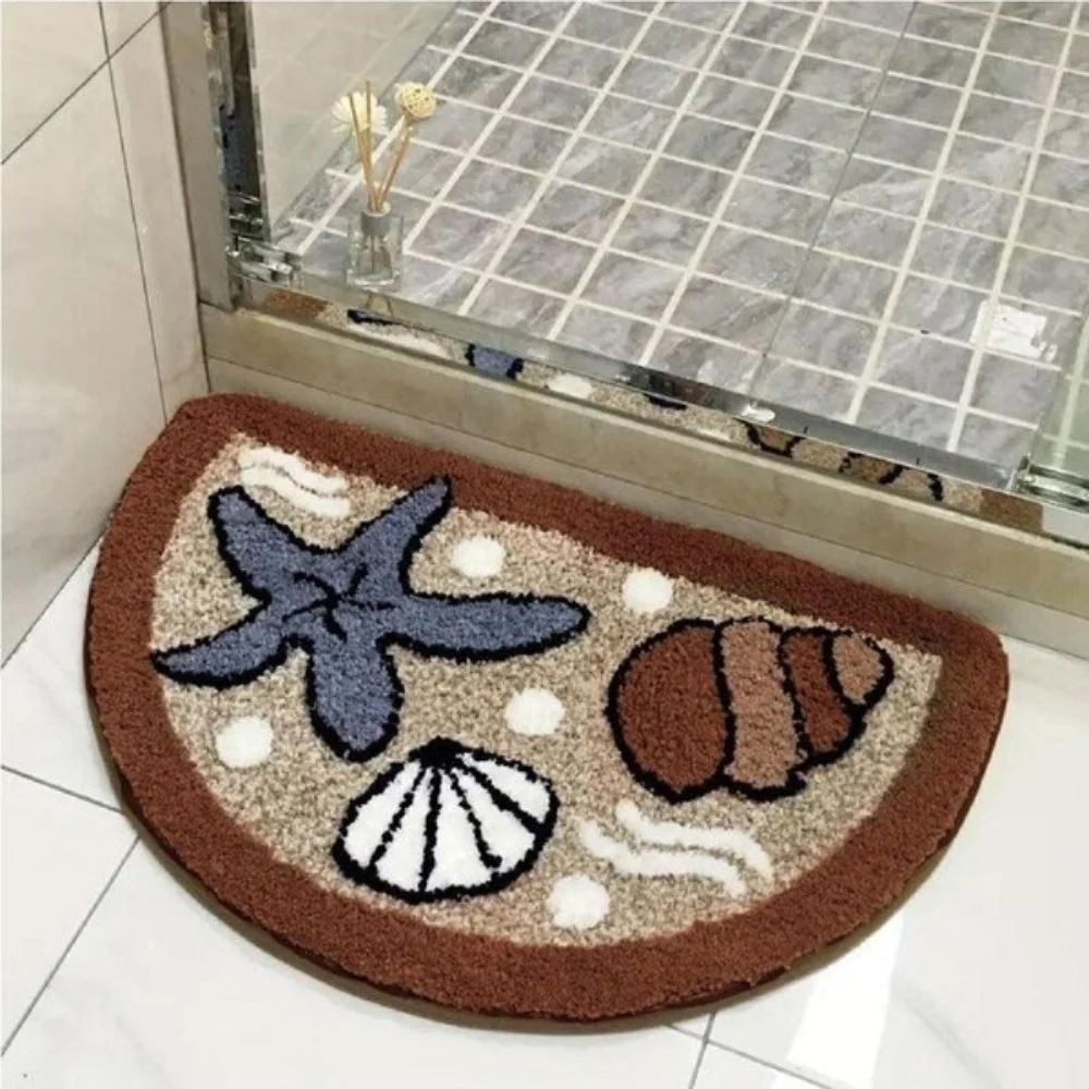 Bath Mat Flocked Non-Slip TPR Backing & Machine Washable