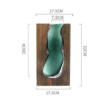 Sophisticated Wood and Glass Accent Vase
