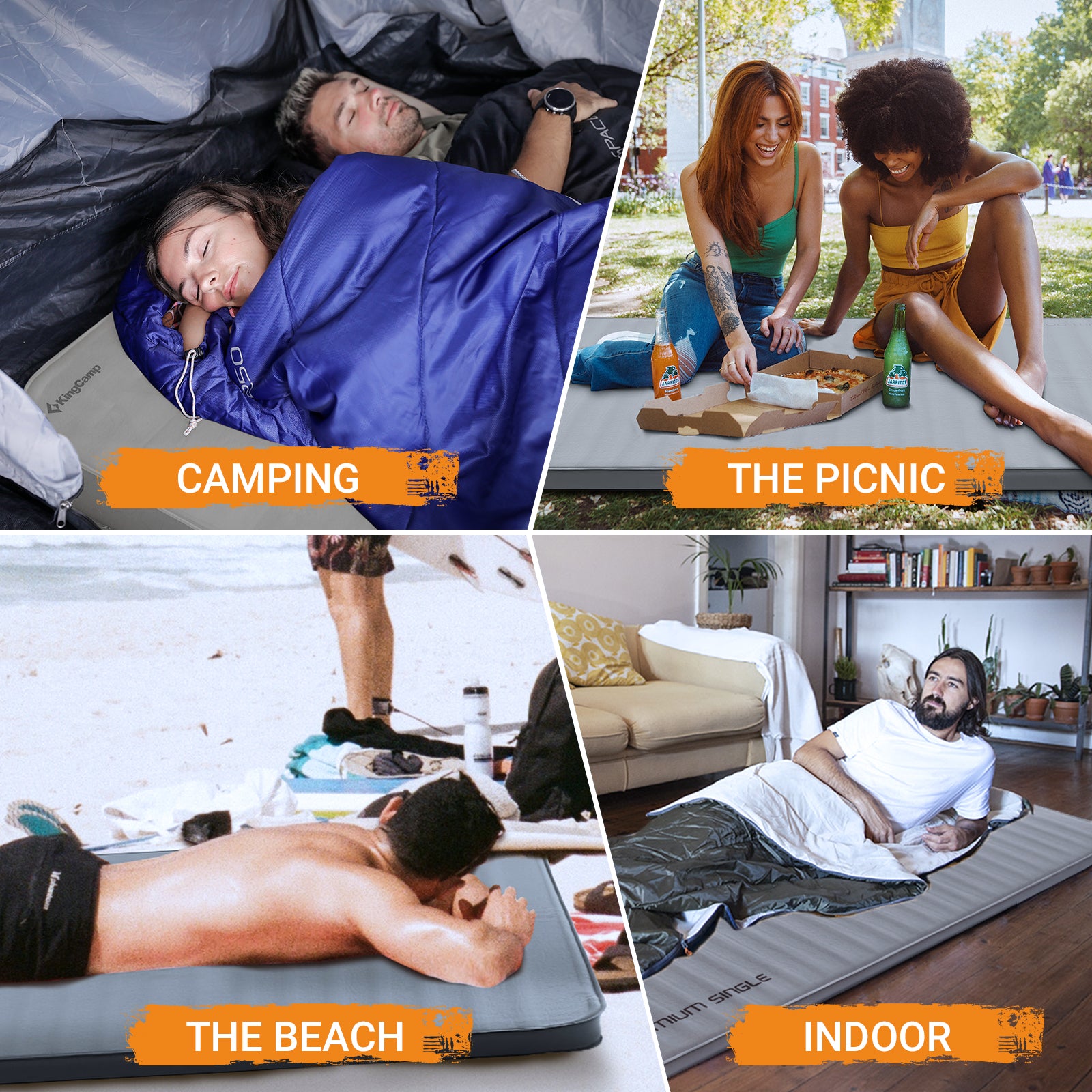KingCamp PREMIUM Self Inflating Foam Sleeping Pad Double/Single