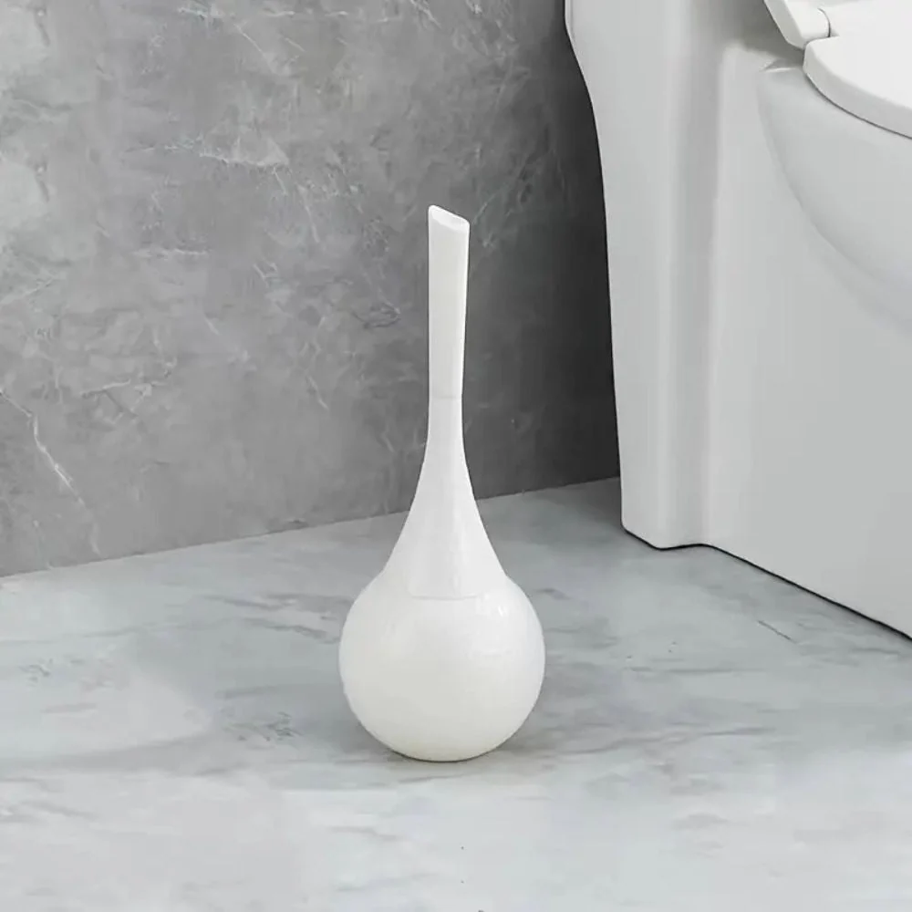 Toilet Brush Firm Bristles Ergonomic Handle Concealed Storage Base - Image 4