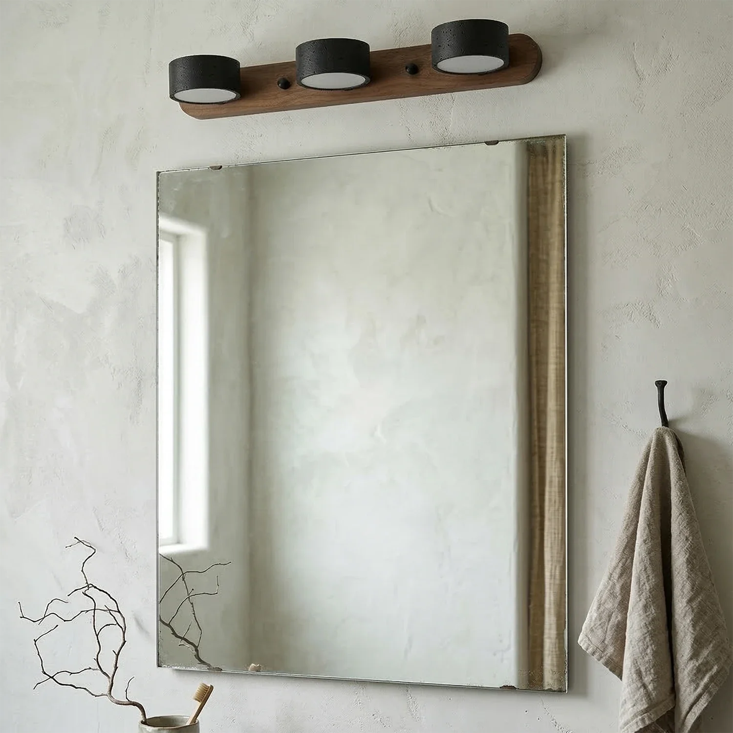 Elegant Adjustable LED Wall Light with Natural Stone Shades - Image 5