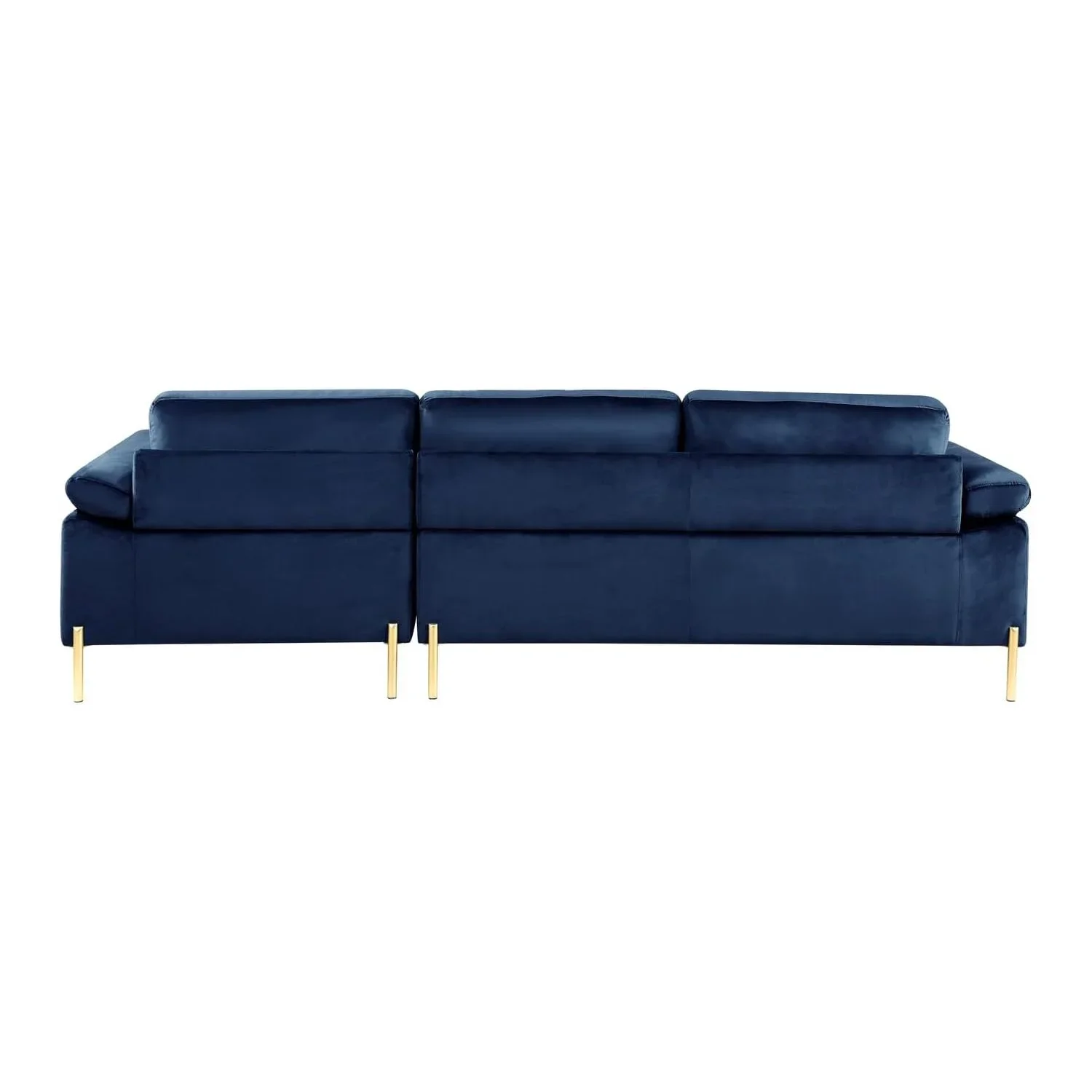 HomeStock Luxe Modern Velvet L-Shape Sectional Sofa with Square Padded Armrests, Solid Pattern Upholstery - 51.6"D x 101.2"W x 33.1"H, Comfortable and Stylish Seating for Living Room-Color:Gray/Gold - Image 17