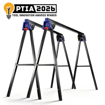 WORKPRO Folding Saw Horses 2 Pack, Heavy Duty Metal Sawhorse Supports 1800 lbs per Pair, Portable Foldable Work Stand with Lock & Carry Design for Woodworking, Garage, Workshop & Jobsite