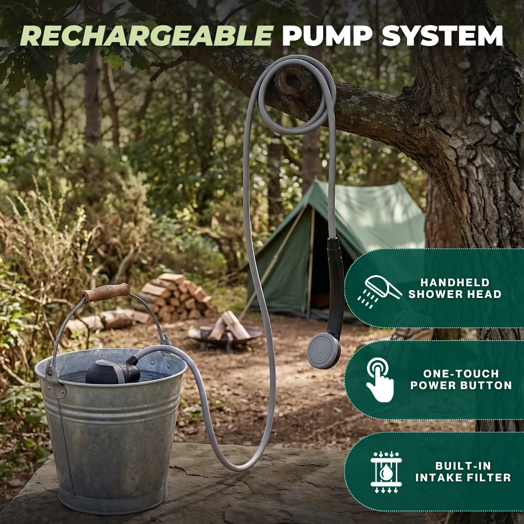 Portable Rechargeable Camping Shower with Handheld Showerhead USB
