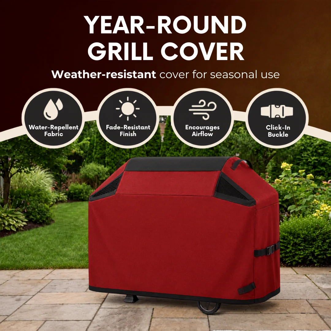 65 Inch Water-Resistant BBQ Grill Cover for 3 to 5 Burner Gas Grills