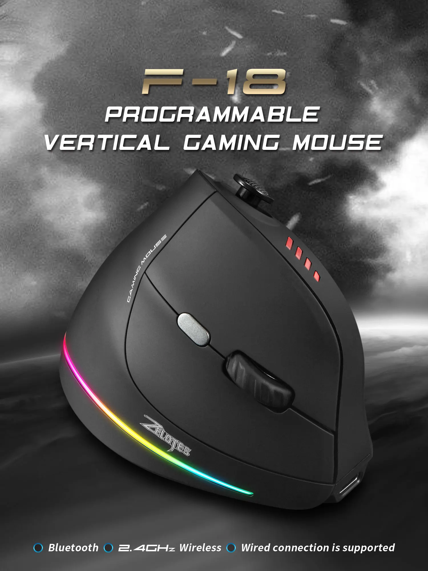 Wireless Vertical Ergonomic Mouse Model F18 - Image 7