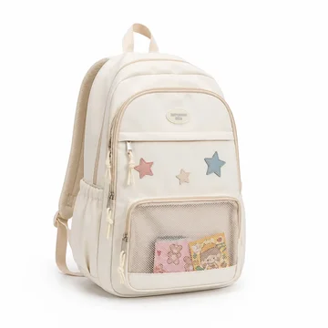Kids School Backpack Clear Display Pocket Fits A4
