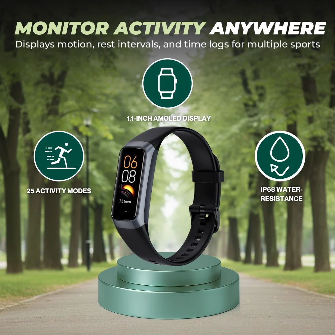 Fitness Tracker Watch with Heart Rate, Blood Oxygen & Sleep Monitor
