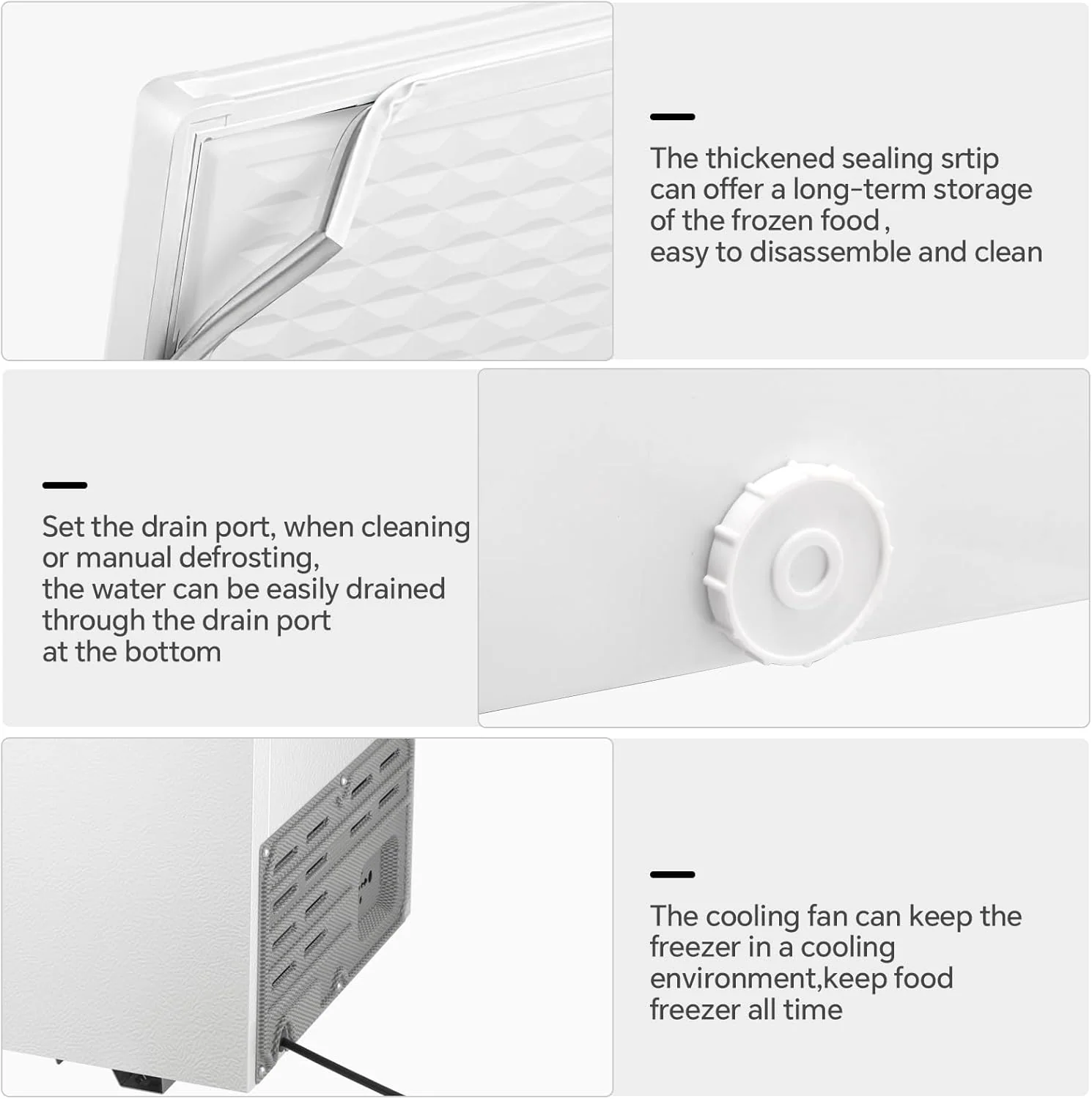 Kismile 3.2 Cubic Feet Chest Freezer with Removable Basket D5880 - Image 9