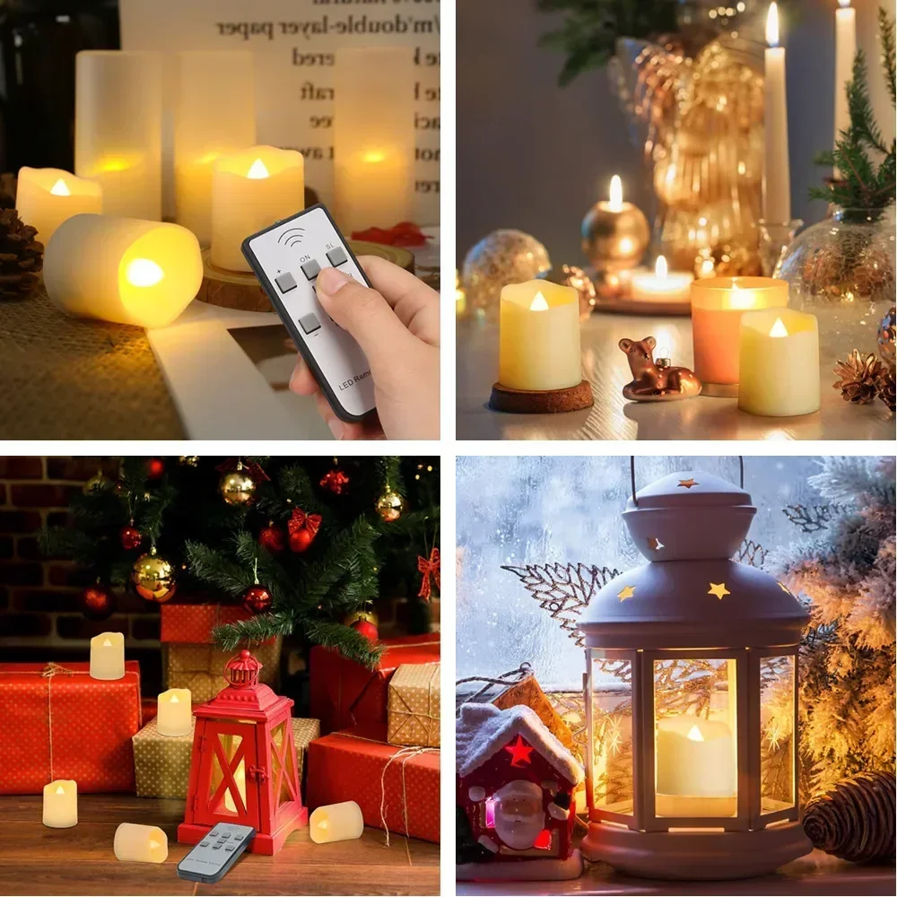 Set of 6 Rechargeable LED Candles with Timer Function - Image 6