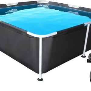 Lark 7' x 24" Square Metal Frame Splash Pool with 530 gallon Filtration Pump