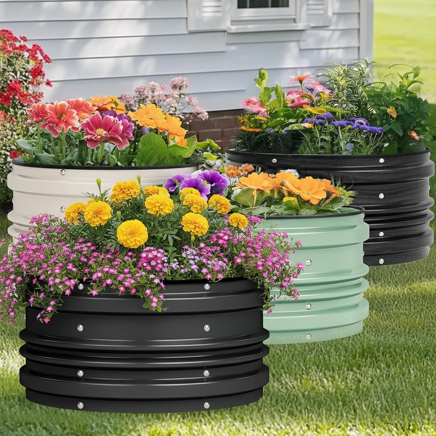 WORKPRO 3PK 2x2x1ft Outdoor Galvanized Raised Garden Bed Kit, Rust & Corrosion Protection, Easy Assembly, Safe Edge, Ideal for Vegetables & Flowers, Dark Gray - Image 7