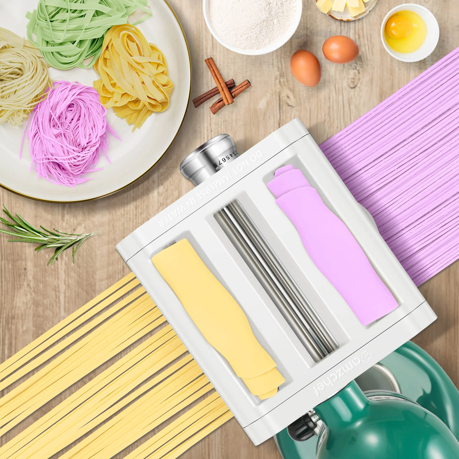 Amzchef 3-in-1 Pasta Maker Attachments Set for Kitchenaid Mixers 2