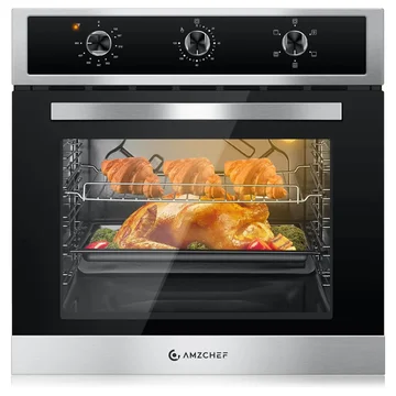 AMZCHEF 24" 2.65 Cu.ft. Built-in Electric Wall Oven with 5 Cooking Functions