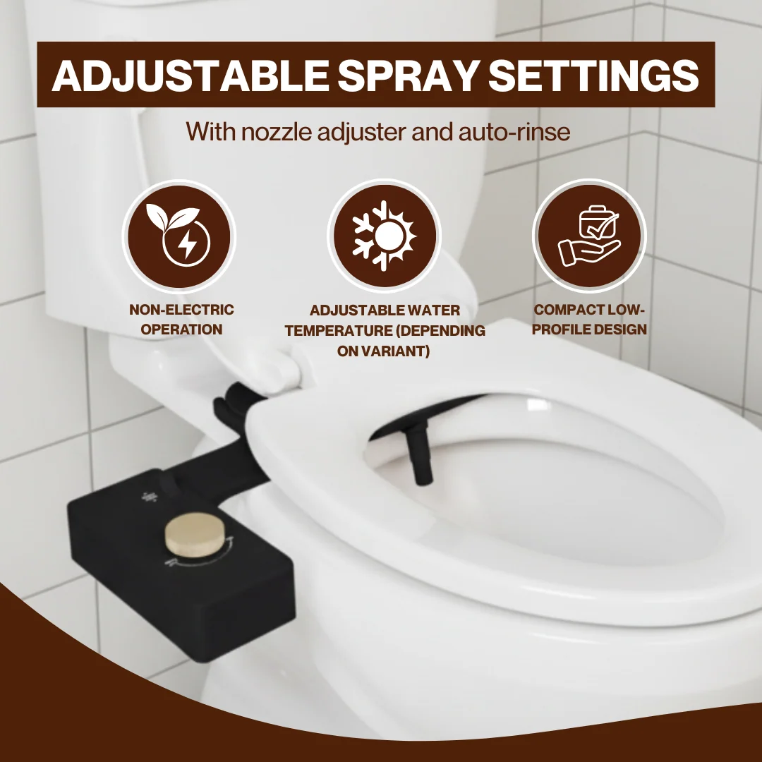 Non-Electric Bidet Toilet Seat Attachment, Adjustable Spray Control
