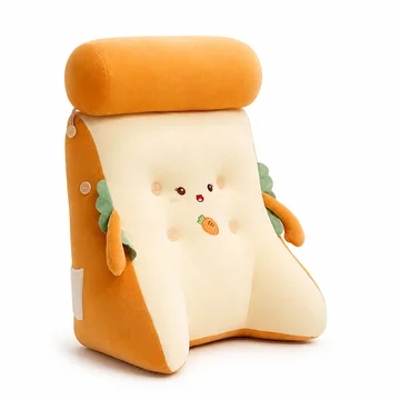Toast-Shaped Cotton Plush Seat Pillow