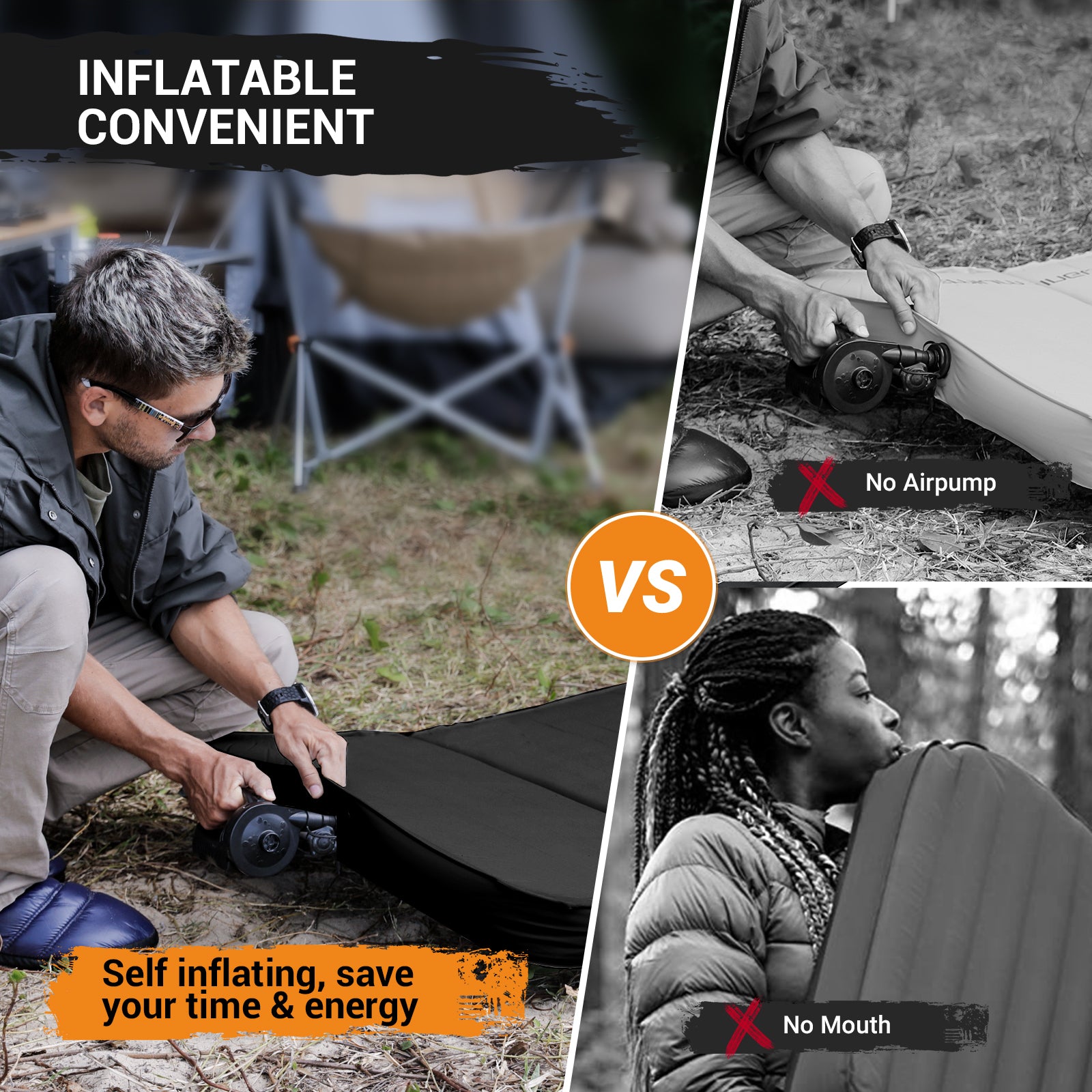 KingCamp PREMIUM Self Inflating Foam Sleeping Pad Double/Single